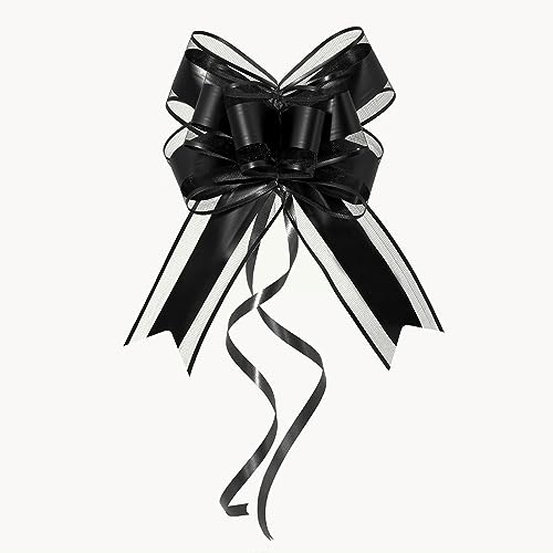 WEWILUCK Large Black Gift Bows - 15PCS Perfect bows for Gift Wrapping, Pull Bows for Man Present Decoration Birthdays Holiday and More(6 inches) - Image 1