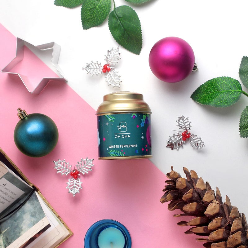 OH CHA - شاي النعناع | شاي أخضر بالنعناع مع التوت البري، نعناع مغربي، عود نعناع نقي | يعزز الهضم، شاي العافية | علبة 35 جرام - Image 4