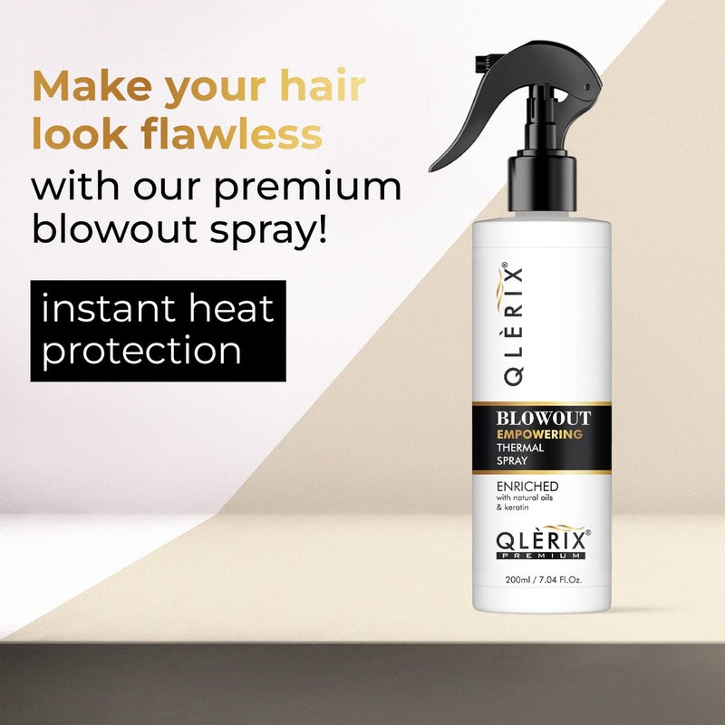 QLERIX Premium Pro Styling and Straightening Blowout Heat Protection Hair Spray No Sulfate No Parabean for men and women200 ml Pack of 1 - Image 3