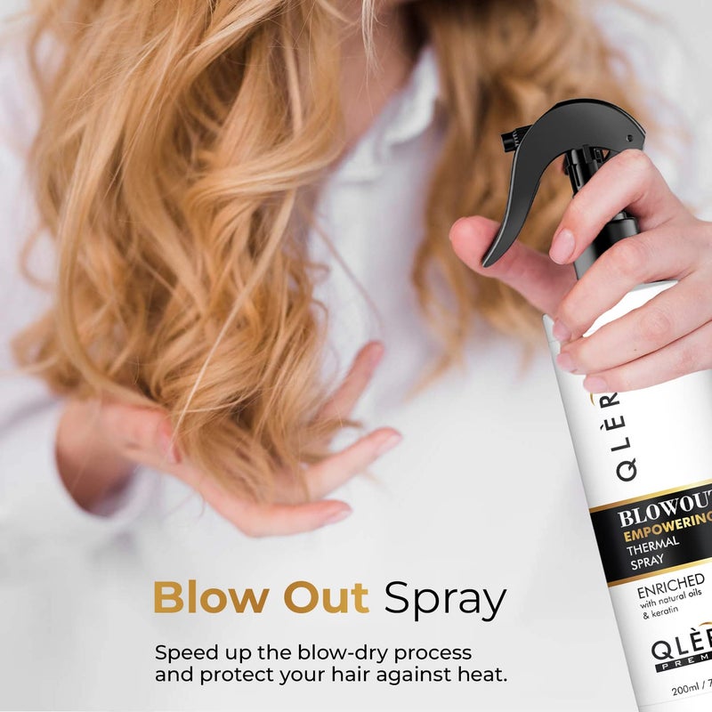 QLERIX Premium Pro Styling and Straightening Blowout Heat Protection Hair Spray No Sulfate No Parabean for men and women200 ml Pack of 1 - Image 4