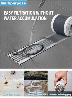 Beirui 12cm*4m*2PCS Self-Adhesive Hair Filter Stickers, Disposable Shower Sewer Adapter, Anti Clogging Kitchen Bathroom Sewer Hair Drain Catcher, Kitchen Sewer Filter, Window Screen Repair Allowance,  - Image 4