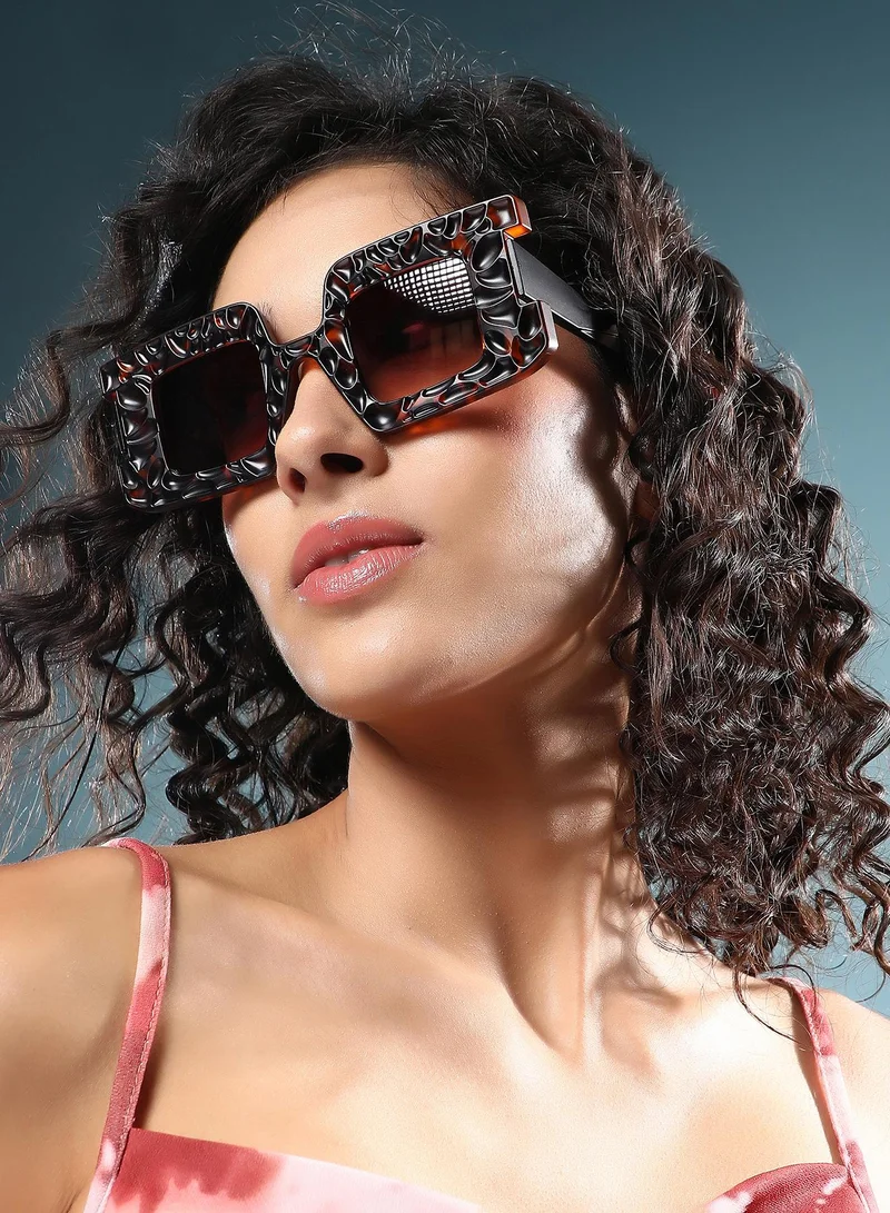 Haute Sauce Polarized Full Rim Rectangle Sunglasses For Women