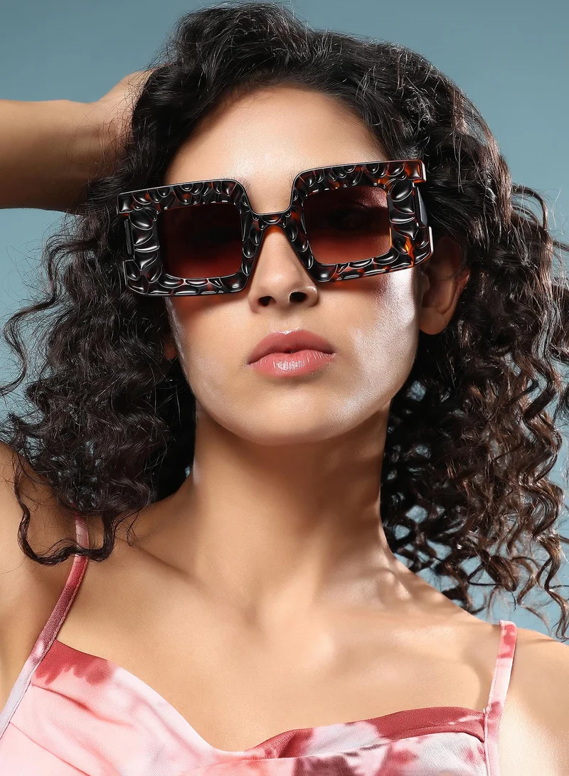 Haute Sauce Polarized Full Rim Rectangle Sunglasses For Women