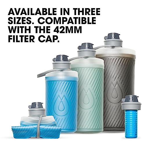 Hydrapak Flux - Collapsible Backpacking Water Bottle (1 Liter) - BPA Free, Ultra Light, Spill-Proof Twist Cap - Mammoth Grey - Image 5