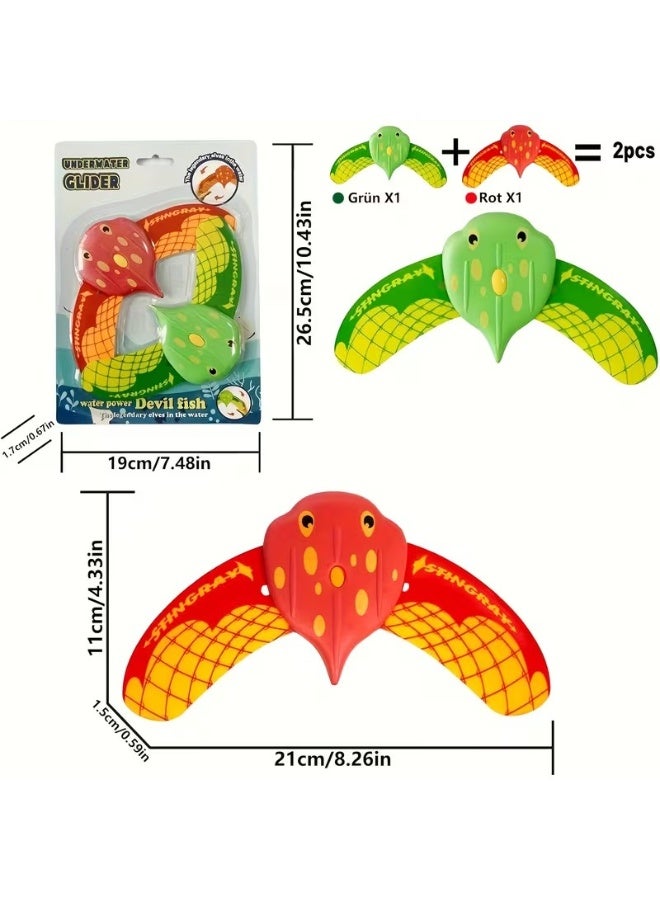 Goolsky 2pcs Water Powered Devil Fish Pool Toy Set, Summer Beach Party Swimming Toy Set, Diving Toy Set, Pool Bath Beach Toy Set - Image 3