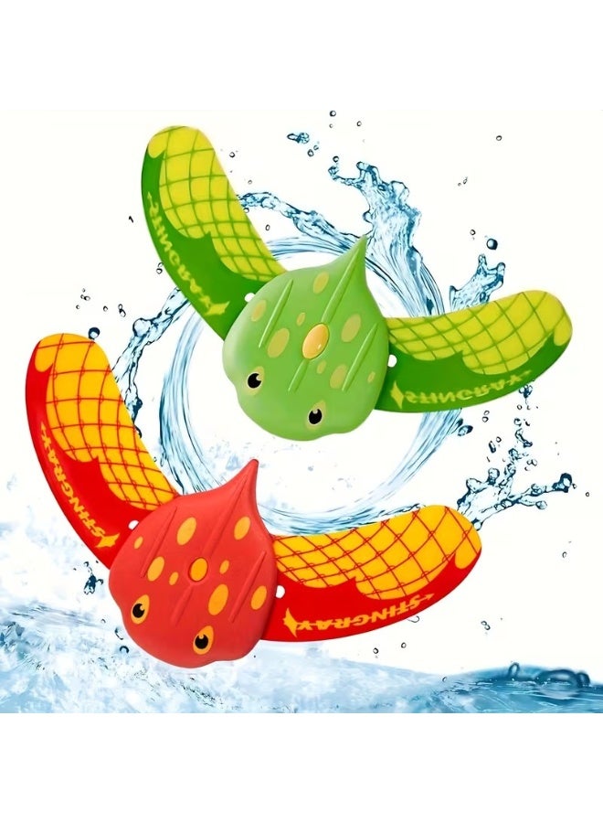 Goolsky 2pcs Water Powered Devil Fish Pool Toy Set, Summer Beach Party Swimming Toy Set, Diving Toy Set, Pool Bath Beach Toy Set - Image 1