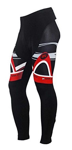 sponeed Men's Cycling Racing Pants with Padding Bicycle Tights Autumn Riding Clothing Bottoms US XL Red White - Image 3