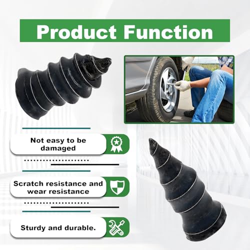 LTDCVTR Tire Repair Rubber Nail, Spiral Rubber Nails & Screw Plugs Tire Repair Kit Self-Service Vacuum Tire Puncture Repair Tool for Car, Motorcycle, Truck, Tractor, Jp -Reliable Tire Repair (20Pcs) - Image 4