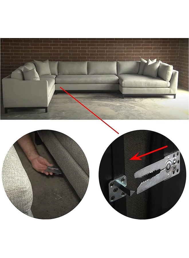 MVAQKLM  2 Pack Sofa Connector Sectional Couch Connector with Screws, Universal Sectional Clips Sofa Connection Bracket Hooks Buckle for Sliding Sofas - Image 5