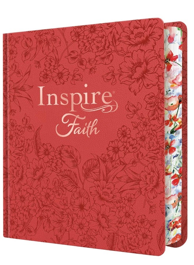 Inspire FAITH Bible NLT (Hardcover LeatherLike, Coral Blooms, Filament Enabled): The Bible for Coloring & Creative Journaling  - Image 3