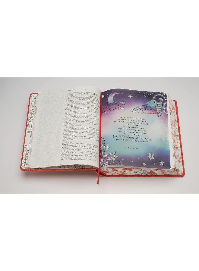 Inspire FAITH Bible NLT (Hardcover LeatherLike, Coral Blooms, Filament Enabled): The Bible for Coloring & Creative Journaling  - Image 5