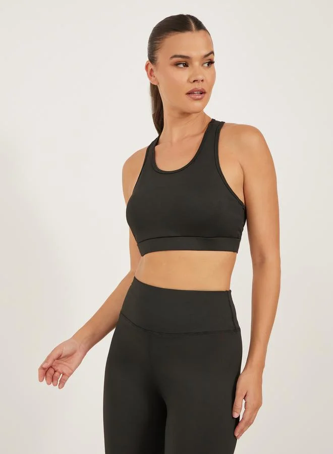 Styli Styli Black Solid Activewear Set