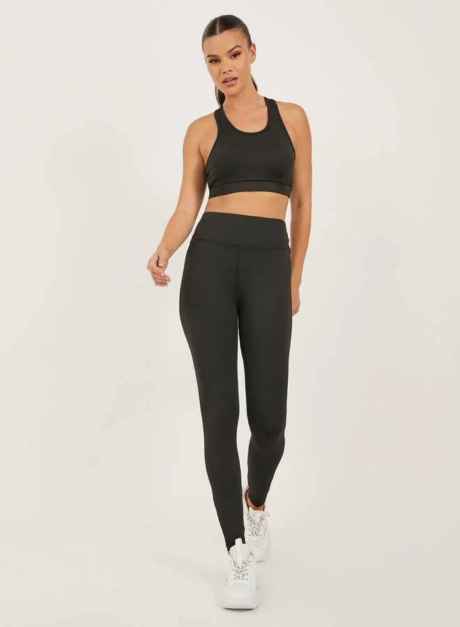 Styli Styli Black Solid Activewear Set