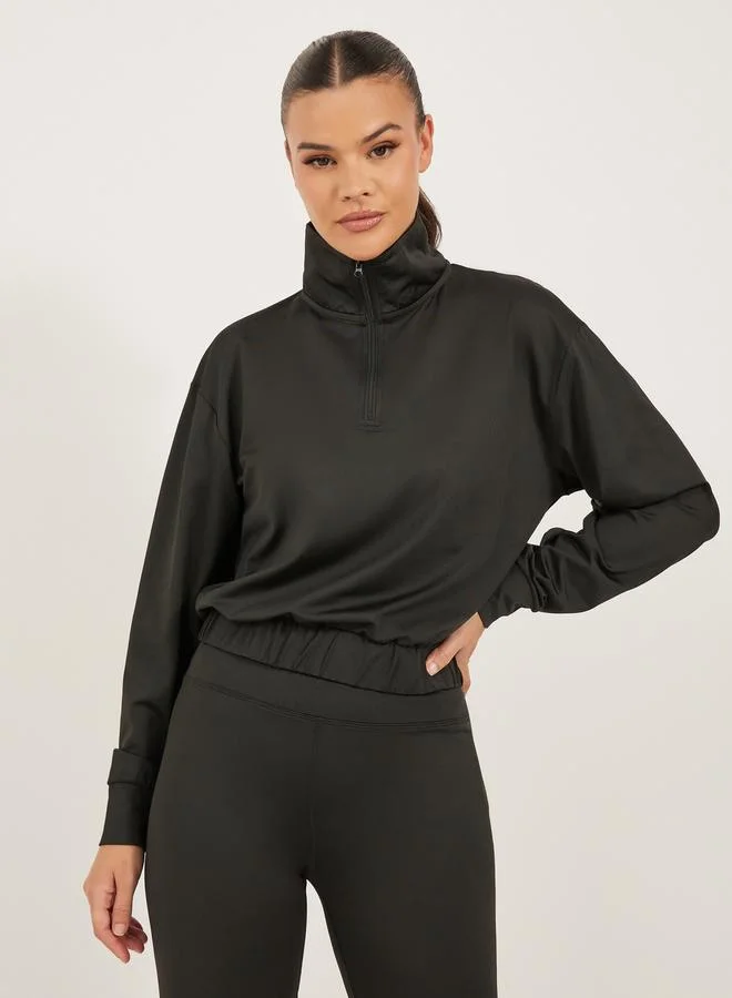 Styli Styli Black Solid Activewear Set