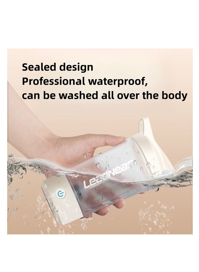 LeadNear Electric Protein Shaker Flask, USB Rechargeable Shaker Flask, BPA-Free Protein Blend Shaker Flask, Portable Cup for Workout Supplement Juice (White) - Image 2