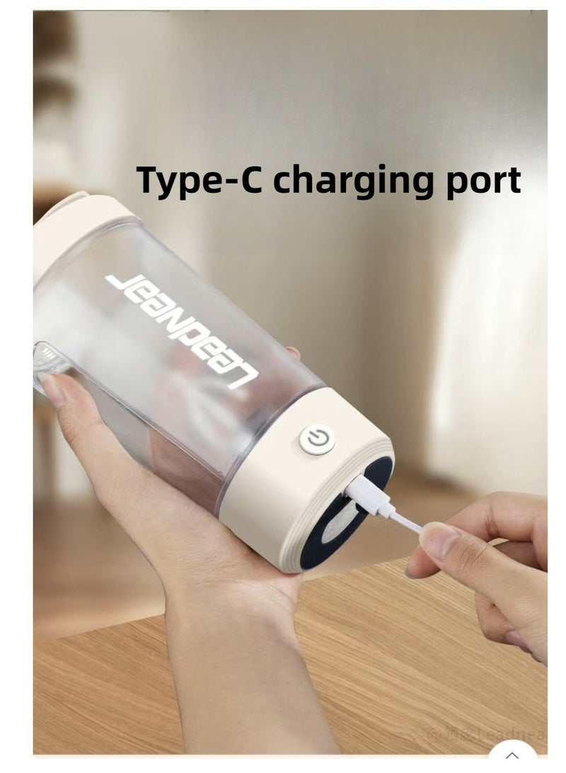LeadNear Electric Protein Shaker Flask, USB Rechargeable Shaker Flask, BPA-Free Protein Blend Shaker Flask, Portable Cup for Workout Supplement Juice (White) - Image 5