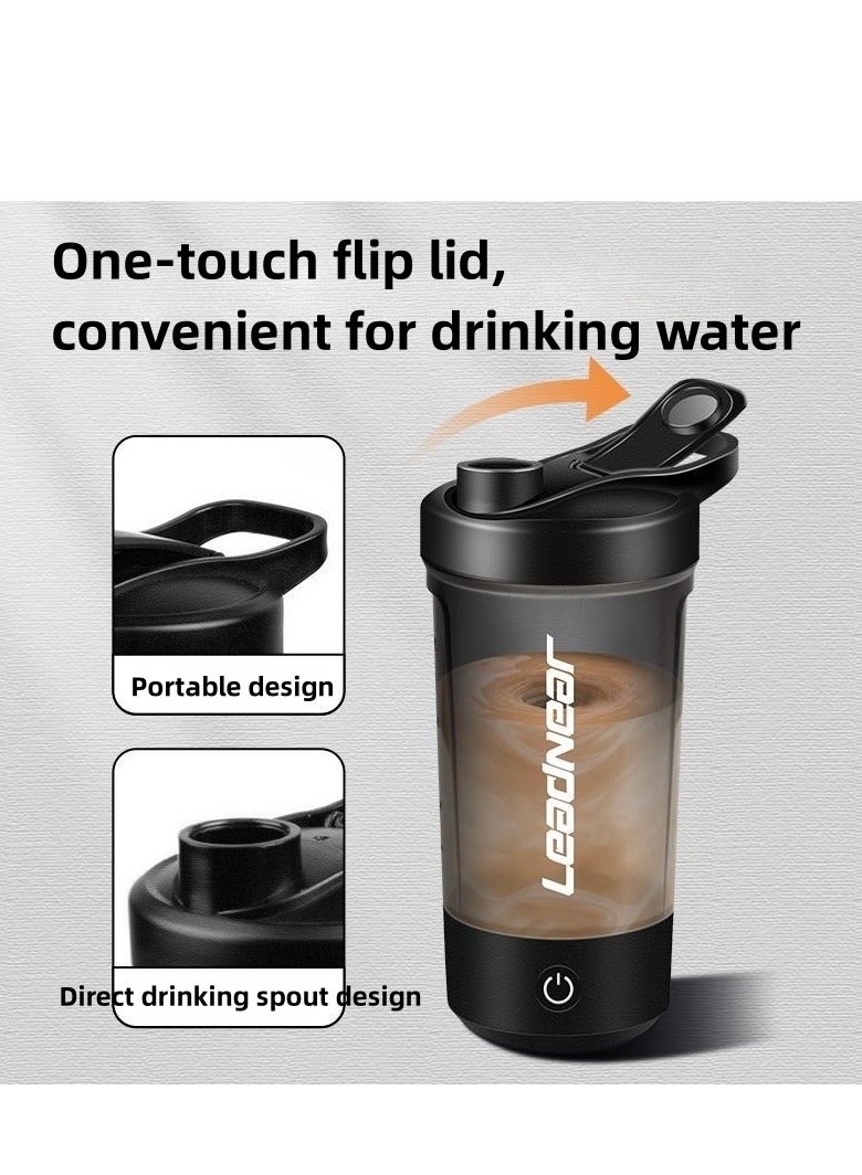 LeadNear Electric Protein Shaker Flask, USB Rechargeable Shaker Flask, BPA-Free Protein Blend Shaker Flask, Portable Cup for Workout Supplement Juice (White) - Image 4