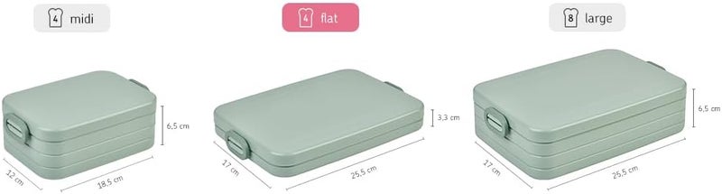 Mepal – Lunch Box Take A Break Flat – Ideal Lunch Box for Laptop Bag or Backpack – Flat Shaped Lunch Box for 2 Sandwiches Or 4 Slices of Bread - 800 ml - Nordic Black - Image 4