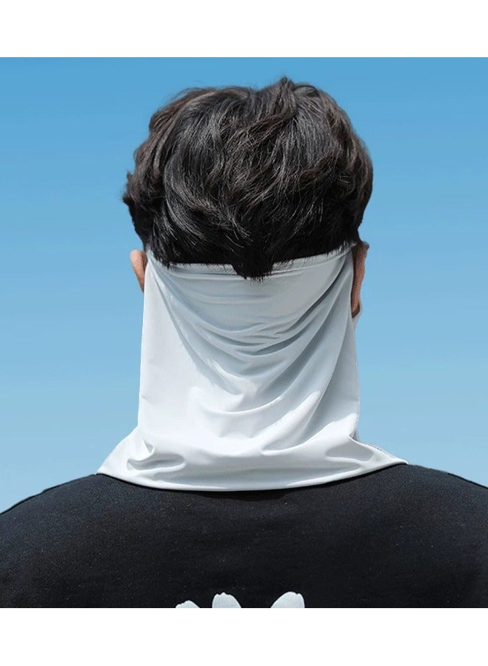 Goolsky Men Ice Silk Full Face UV Protection Sun Mask Breathable Driving Cycling Neck Cover Ear Loop Integrated Veil - Image 4
