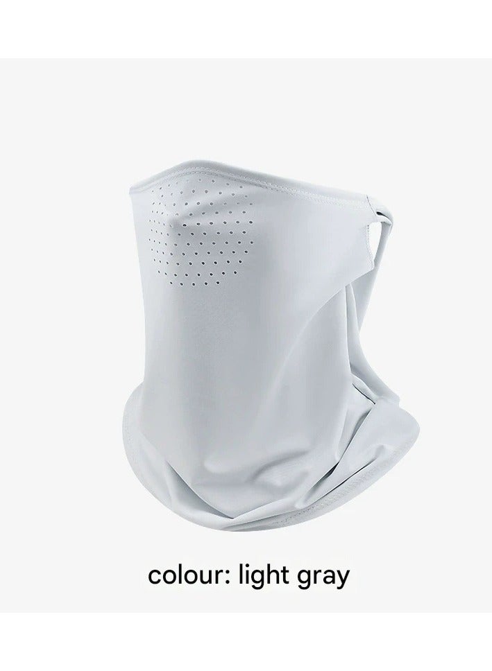 Goolsky Men Ice Silk Full Face UV Protection Sun Mask Breathable Driving Cycling Neck Cover Ear Loop Integrated Veil - Image 3