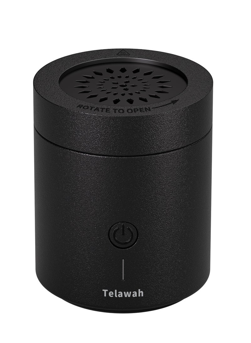 Telawah Portable Electric Incense Burner Bukhoor Aroma Diffuser USB Rechargeable  for Car and Home One-click Start Convenient and Safe(Black Pattern Top Cover) - Image 4
