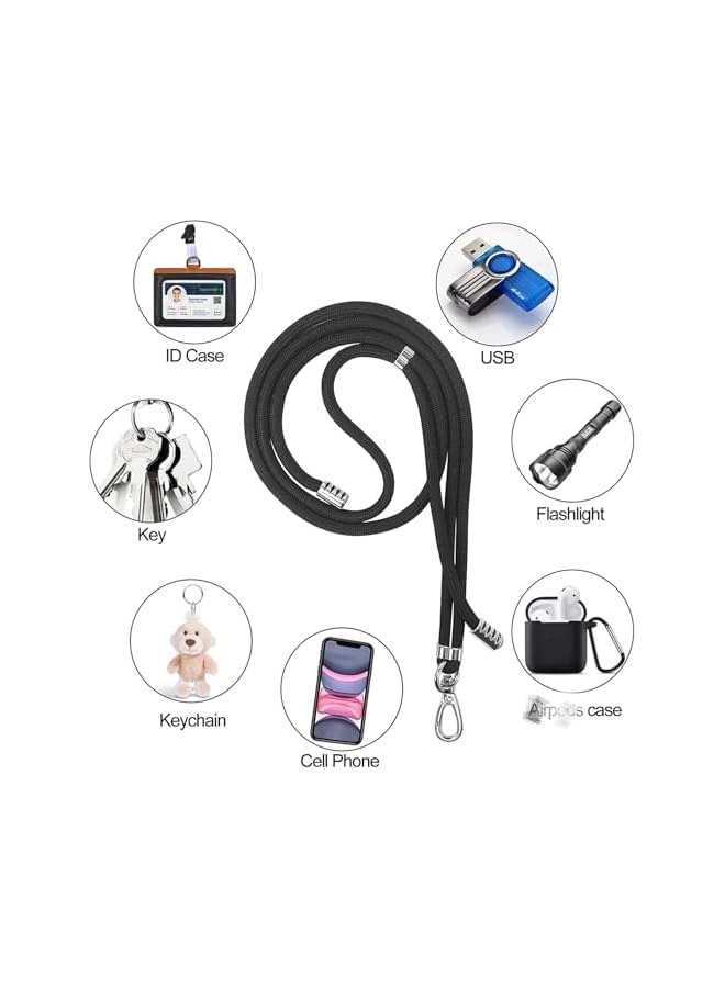 Green Tiger Phone Lanyard, Universal Cell Phone Lanyards Crossbody Neck Strap Phone Charms, 2 Phone Crossbody Lanyard, 2 Wrist Phone Strap and 2 Connectors (Black) - Image 4