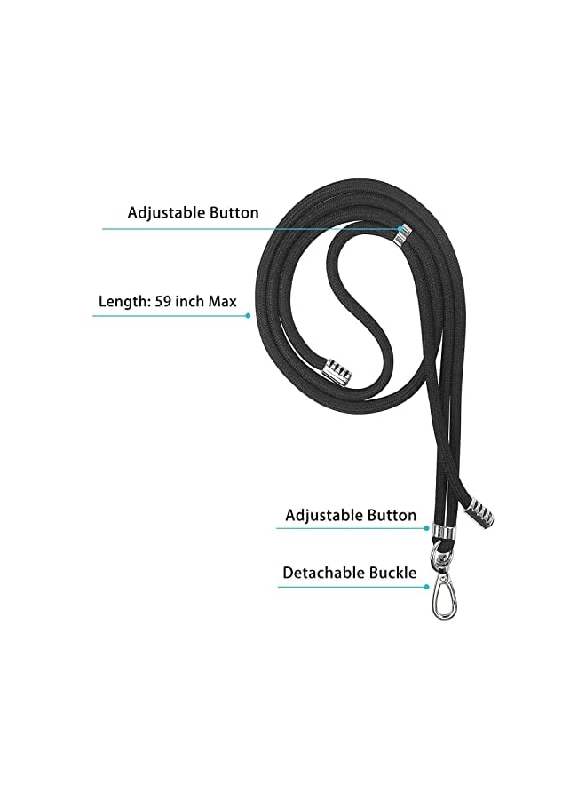 Green Tiger Phone Lanyard, Universal Cell Phone Lanyards Crossbody Neck Strap Phone Charms, 2 Phone Crossbody Lanyard, 2 Wrist Phone Strap and 2 Connectors (Black) - Image 2