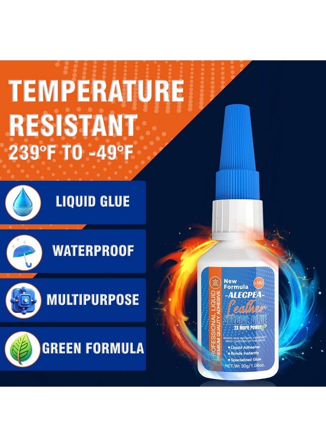 ALECPEA - 30G Special Glue For Leather, Leather Repair Glue, High Strength, Flexible Adhesive W/Permanent Bonding For Craft Or Repair For Leather Jackets, Sofa, Handbags, Shoes, Wallets - Image 1