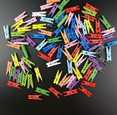 Nisco 20 PCS Mini Color Wooden Clips, Multi-Function pins Photo Paper Peg Pin Craft Clips for Home School Arts Crafts Decor, Size: 2.5 cm - Image 2