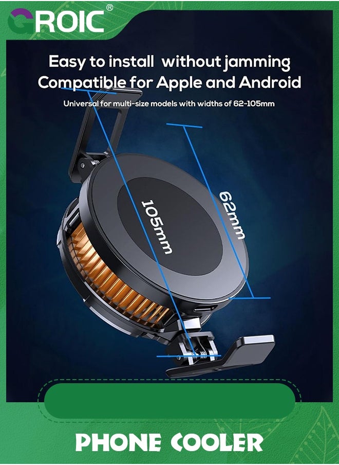 GROIC Magnetic Phone Cooler for Gaming Compatible with iPhone Series MagSafe, Portable Cell Phone Radiator, Advanced Semiconductor Technology Cooling Fan for Smartphone/Tablet/iPad  - Image 5
