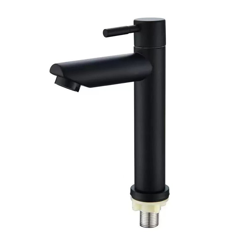 Single Cold Water Basin Faucet 304 Stainless Steel, High Arc, Black - Image 1