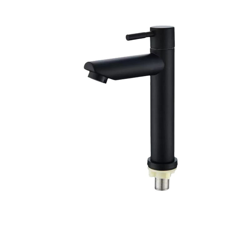 Single Cold Water Basin Faucet 304 Stainless Steel, High Arc, Black - Image 4
