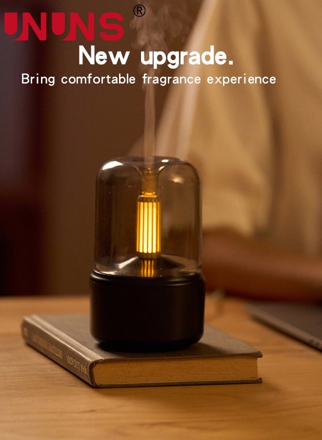 UNUNS مرطب هواء مع مصباح ليلي LED، 120 مل موزع زيت أساسي، مصباح جو شبيه بالشمع، شحن USB، مناسب للديكور المنزلي في غرفة النوم والمعيشة في الهواء الطلق - Image 4