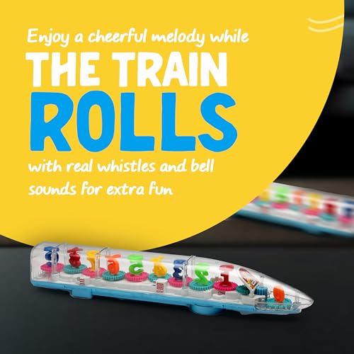 Gooyo GY-388-72 Concept Transparent 3D Gear Toy Train with Musical Sound & Flash Light Effect | Bump and Go Action | Musical Toy Train for Kids | Multicolor | 3xAA Battery (Not Included) - Image 2