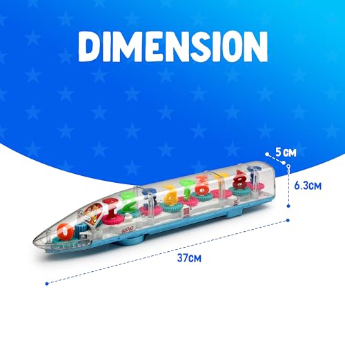 Gooyo GY-388-72 Concept Transparent 3D Gear Toy Train with Musical Sound & Flash Light Effect | Bump and Go Action | Musical Toy Train for Kids | Multicolor | 3xAA Battery (Not Included) - Image 5