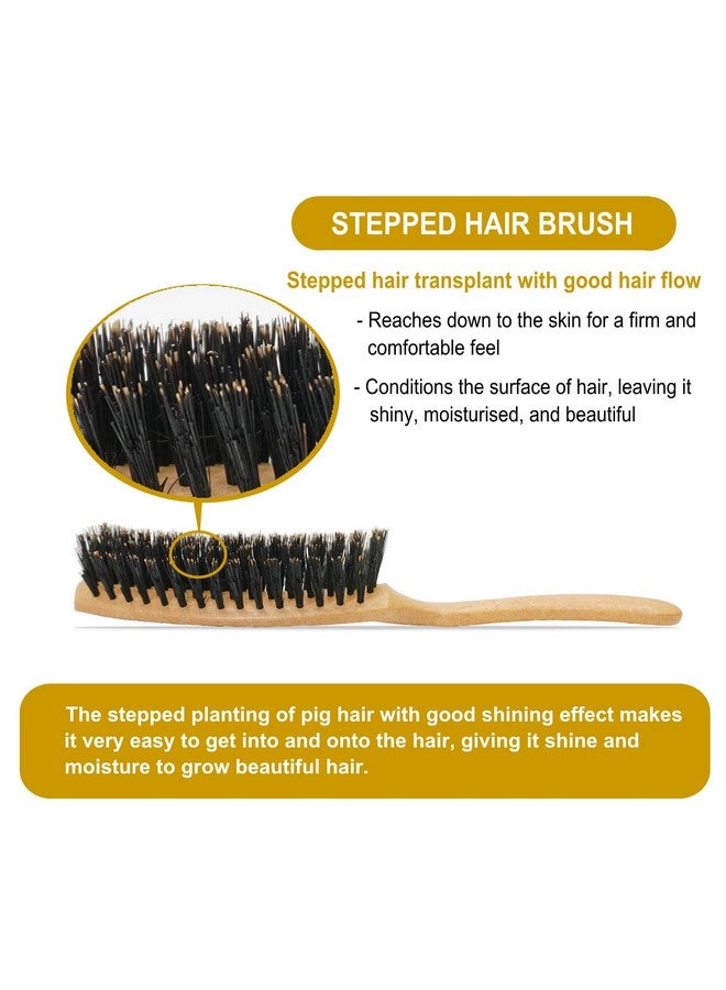 VESS Natural Luster 100% Boar Bristle Hair Brush S Type Brushing Brush Nl1400 Made In Japan - Image 4
