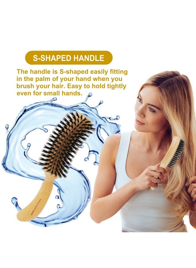 VESS Natural Luster 100% Boar Bristle Hair Brush S Type Brushing Brush Nl1400 Made In Japan - Image 5