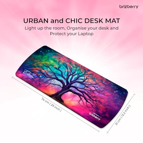 ARTBRIZ® Brizberry Extended Mouse Pad, Desk Mat, 740mm x 310mm x 3mm Large Printed Premium Anti Skid Rubber Base for Desktop Laptop Keyboard (DM Design 8) - Image 3