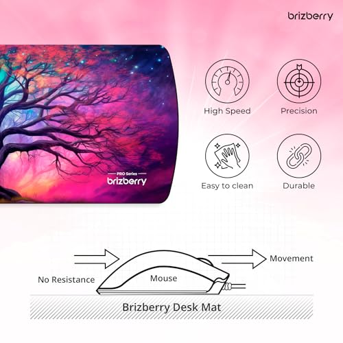 ARTBRIZ® Brizberry Extended Mouse Pad, Desk Mat, 740mm x 310mm x 3mm Large Printed Premium Anti Skid Rubber Base for Desktop Laptop Keyboard (DM Design 8) - Image 5