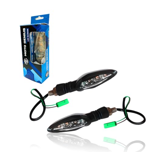 MOTO GENIUS KTM Waterproof Flexible Unbreakable Premium Silicone Rubber LED Indicator Light - High Brightness Universal Fit for All Bikes (2 Pieces) - Image 1