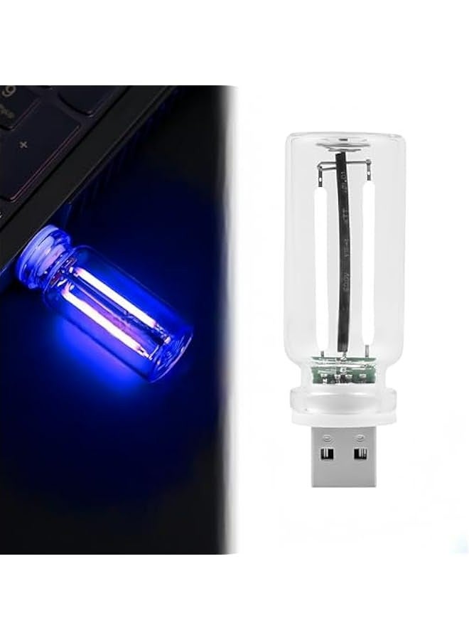 Generic USB Nightlight: Touch Bedside & Car Atmosphere Light, Ceramic LED Glass Bottle – Ideal for DIY Romantic Mini Decor (Blue)  - Image 1
