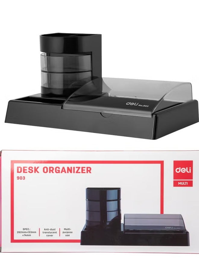 Deli Dual Section Desk Organizer With Pen Holder And Stationery Tray - Image 1