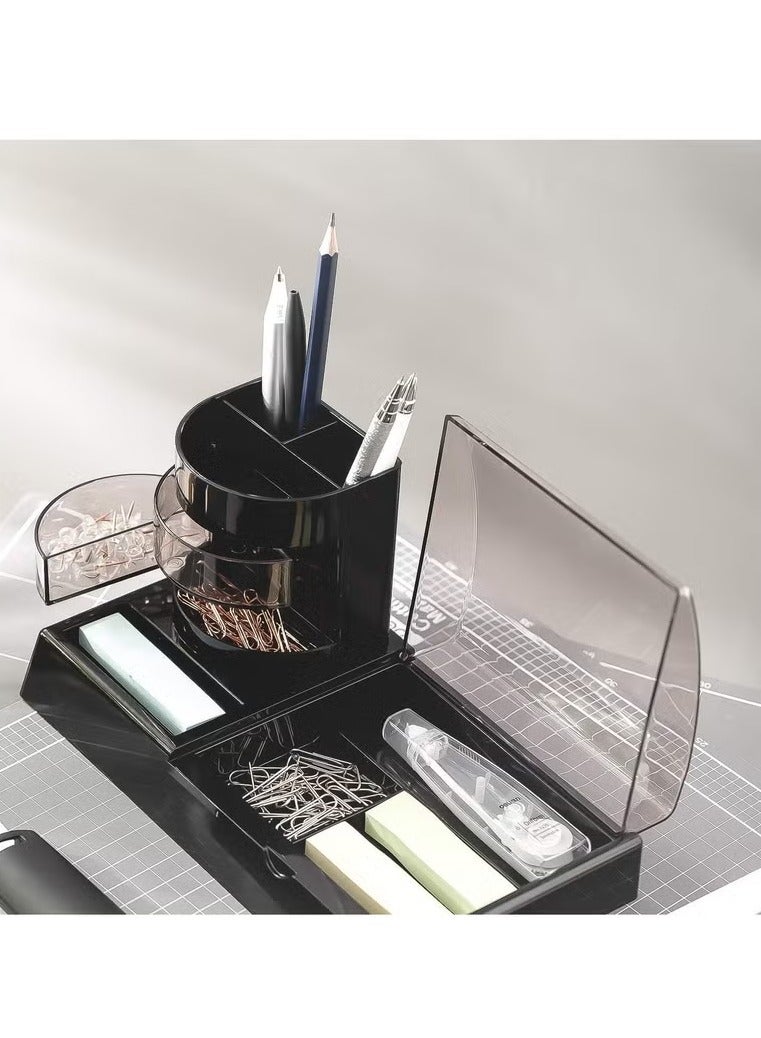 Deli Dual Section Desk Organizer With Pen Holder And Stationery Tray - Image 3