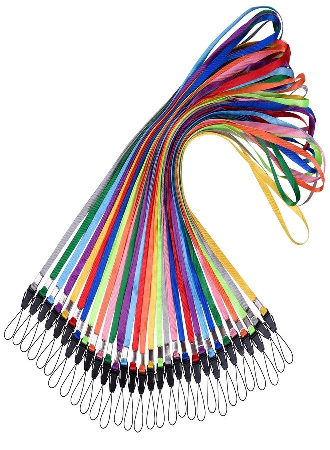 Wisdompro Long Lanyard, Pack of 30, Removable Lanyards, Colourful, Lanyard for USB Stick, Keys, ID Case, Portable Small Fan and Small Torch etc. (10 Colours) - Image 1
