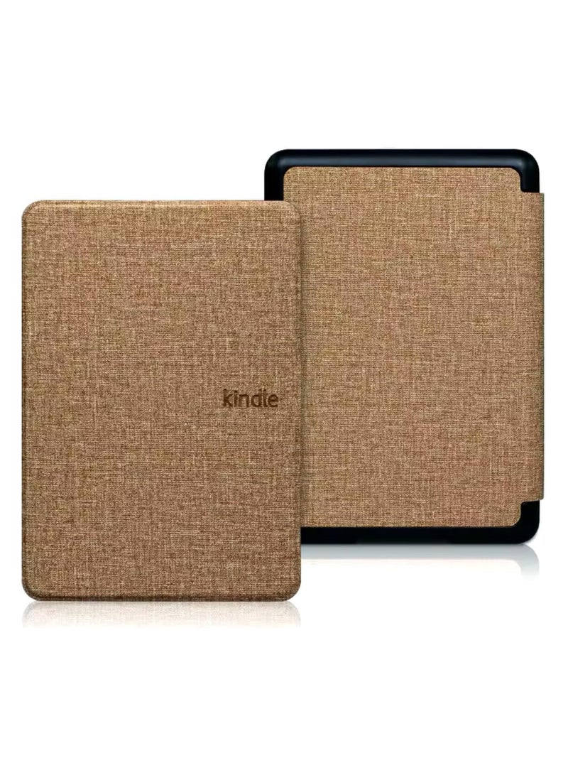 Case Cover with Hand Strap Belt for All-New Kindle 11th Generation 2024/2022 Release, 6 inch, Smart Slimshell with Auto Sleep/Wake (Light Brown)  - Image 1