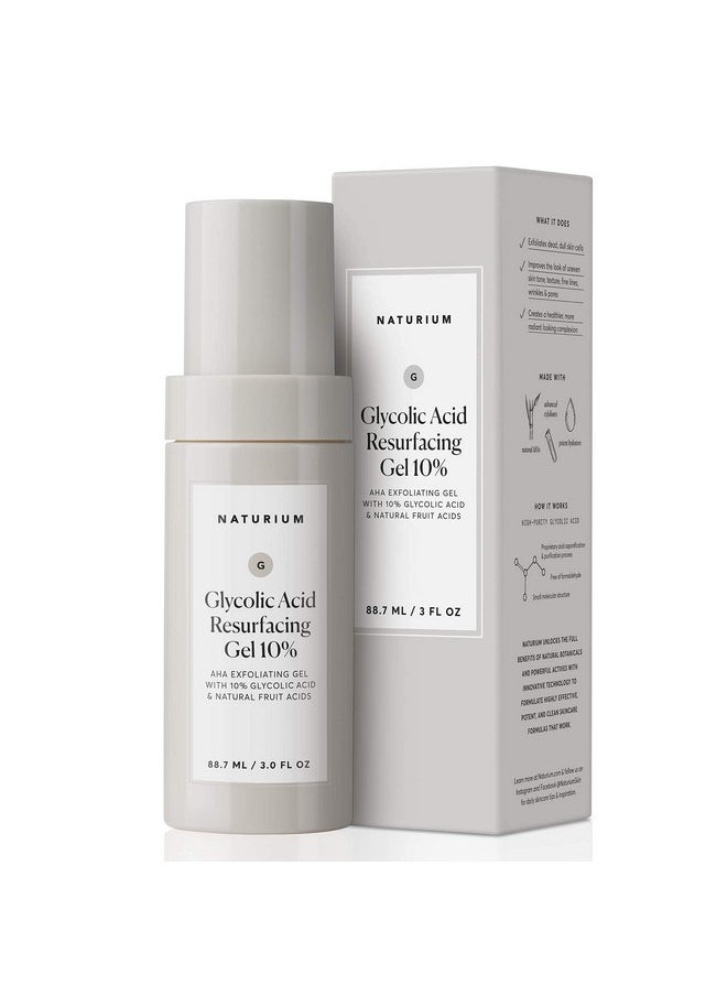 NATURIUM Naturium Glycolic Acid Resurfacing Gel 10%, AHA Exfoliating Gel with Natural Fruit Acids, 3.0 oz  - Image 1