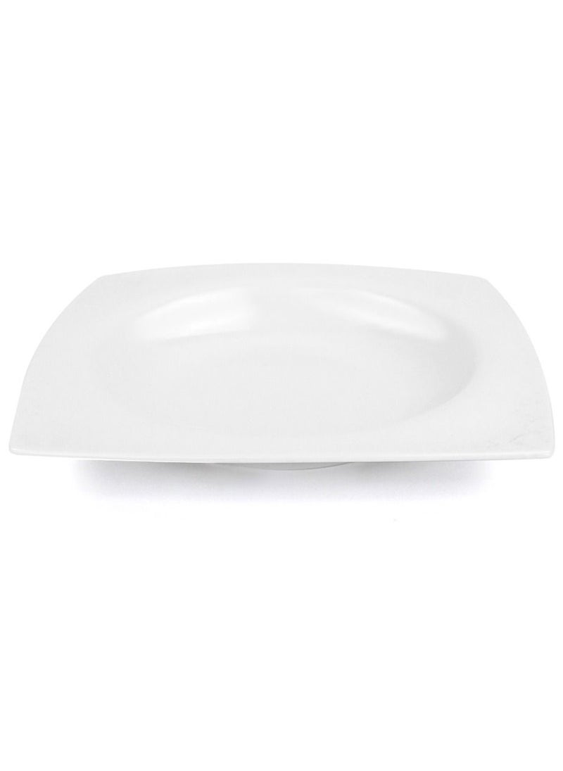 Home Smart Home Smart Porcelain Soup Serving Plate Set of 6 Pcs Modern Sqaure Plate Dishwasher and Microwave Safe for Multi-Purpose Use  - Image 1