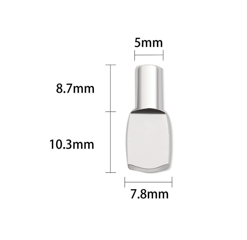 Delatanus 5mm Shelf Pegs Pins,60 Pieces Cabinet Furniture Spoon Shape Support Pegs for Shelves Nickel Plated - Image 2