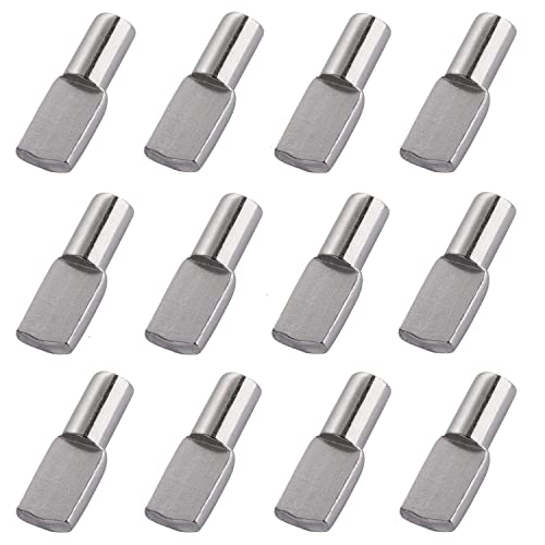 Delatanus 5mm Shelf Pegs Pins,60 Pieces Cabinet Furniture Spoon Shape Support Pegs for Shelves Nickel Plated - Image 1