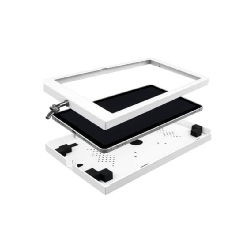 TechnoMounts Anti-Theft Tablet Enclosure for Samsung Galaxy Tab S11 Ultra 14.6, S10, S9, S8 Lockable Metal Kiosk Case, Portrait Landscape Mounting, Cable Management, POS White - Image 4